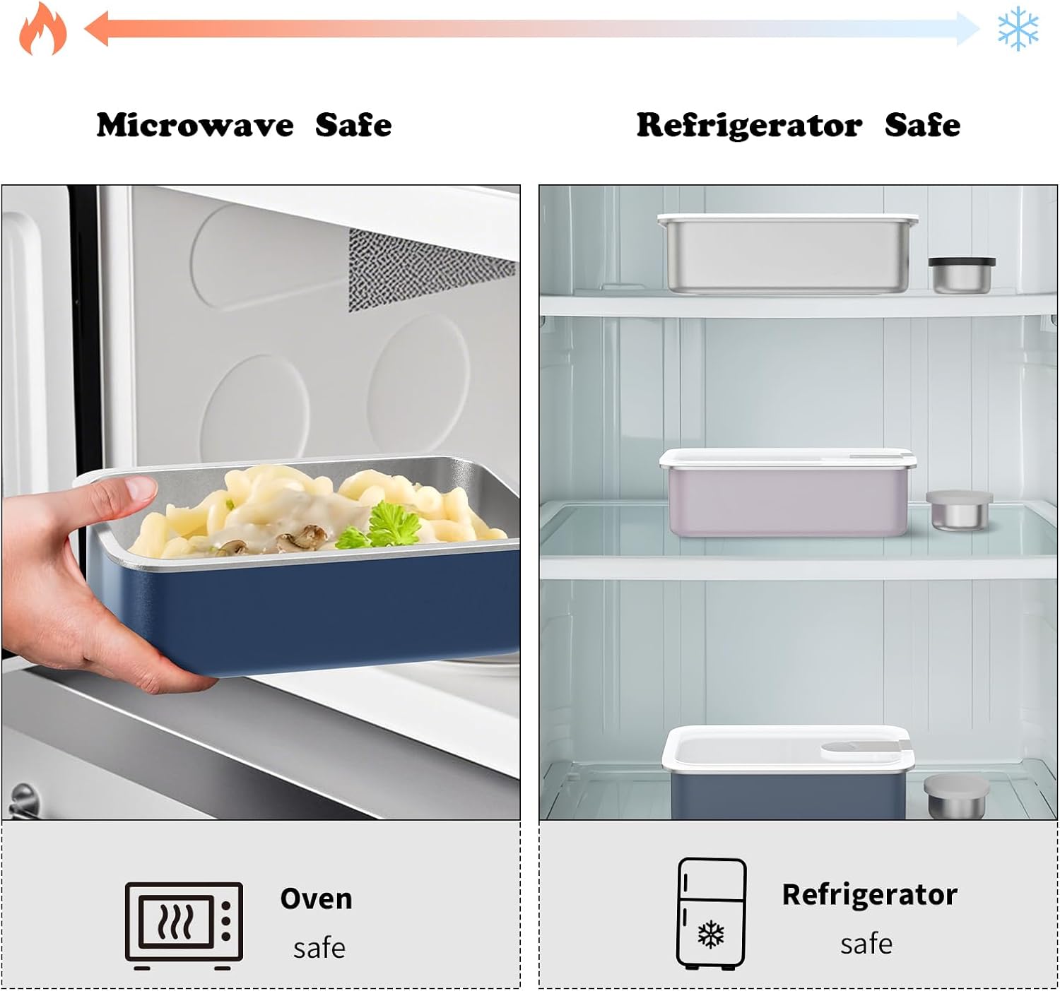 Stainless Steel Bento Lunch Box for Adult, 42oz Leak-Proof Lunch Box Containers, Microwave-Safe, with Adjustable Divider, Convenient Metal Lunchbox for Work, Travel - Image 5