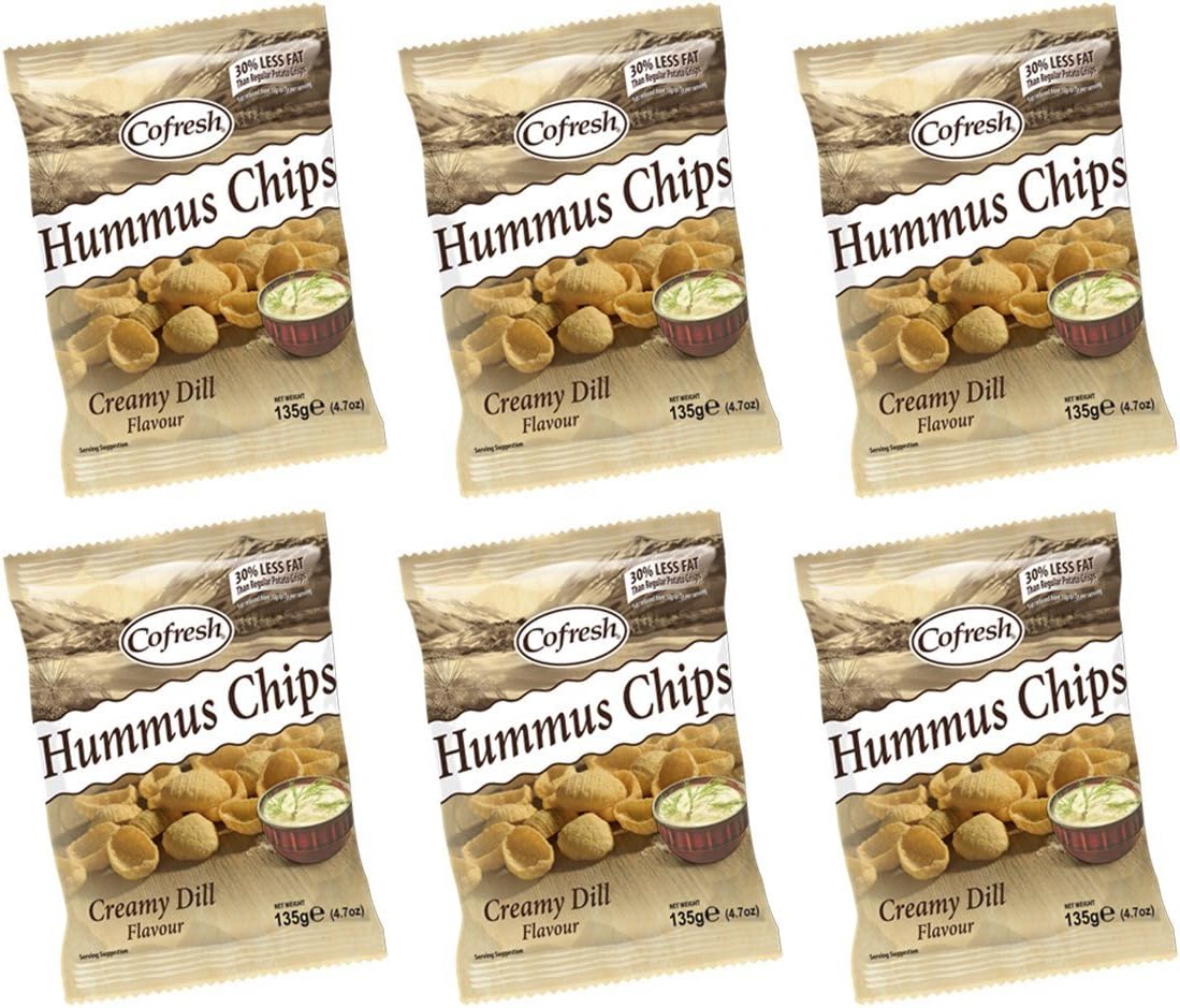 (6 Pack) Cofresh Eat Real Humus Chip Cream Dill 135g