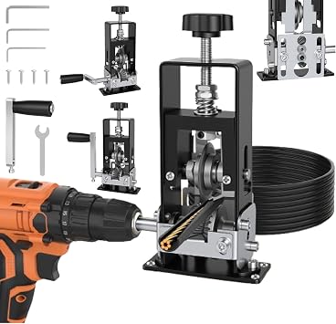 2 in1 Dual Drive Manual Wire Stripper Machine, Hand Crank or Drill Powered, 2-25mm Cable Stripper Machine with Adjustable Wire Stripping,Blade, Detachable Handle, Portable Electric Wire Stripping Tool