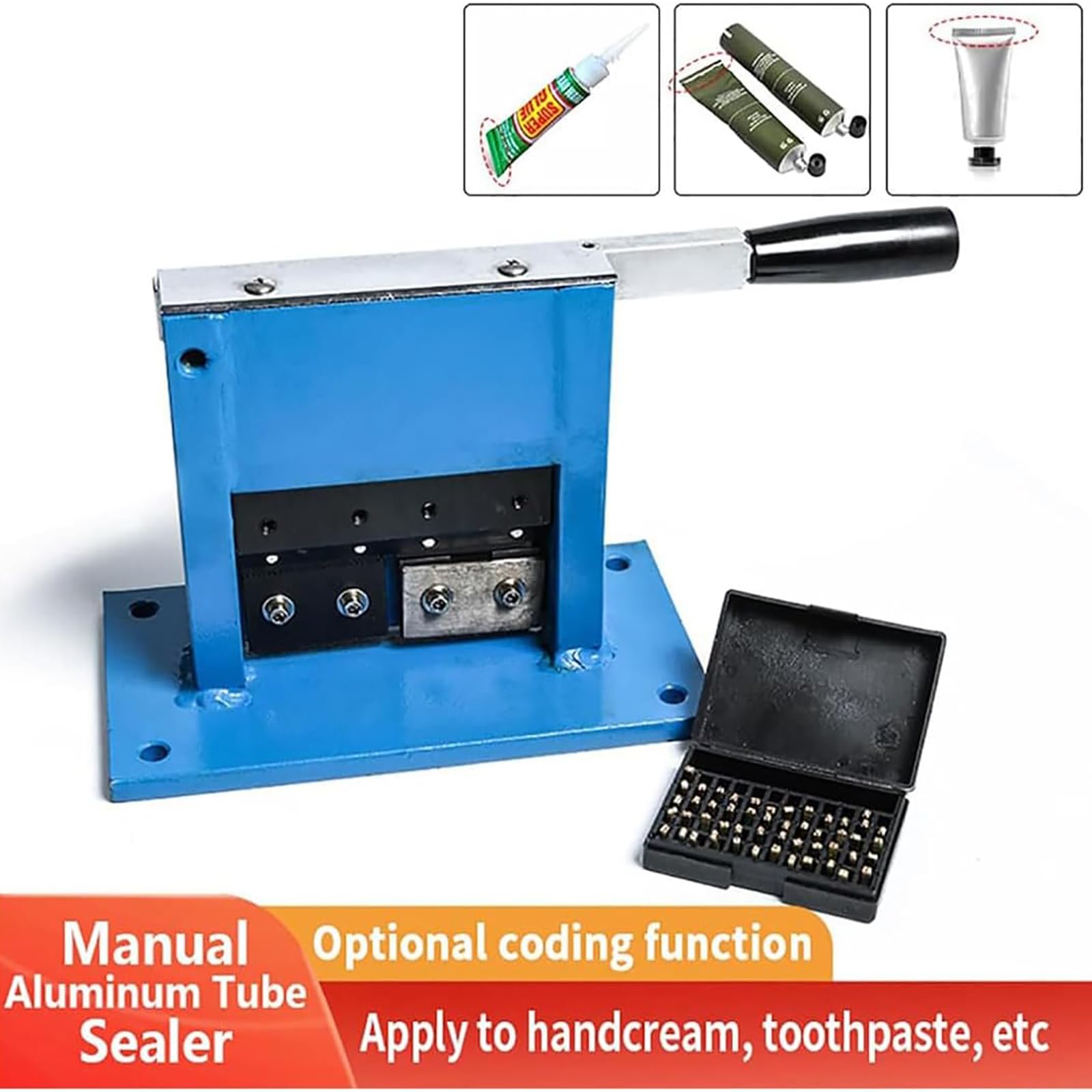 WIKINK Manual Aluminum Tube Sealer Crimper Pipe Sealing Machine Crimping Sealing Machine with Codeprinter 60mm Manual Crimper Ointment — view 6