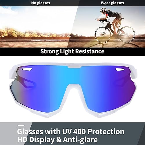 Miniatura 3 de FEISEDY Gafas de sol deportivas para hombres y mujeres, gafas de ciclismo con protección UV, para béisbol, esquí, correr, golf, B0082