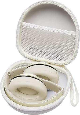 Headphone Headset Case for JLab JBuds Lux ANC/JLab Go Lux ANC/Beats/JBL/TOZO/BERIBES/Picun/KVIDIO Wireless Noise Cancelling Over-Ear Foldable Headphones Cream