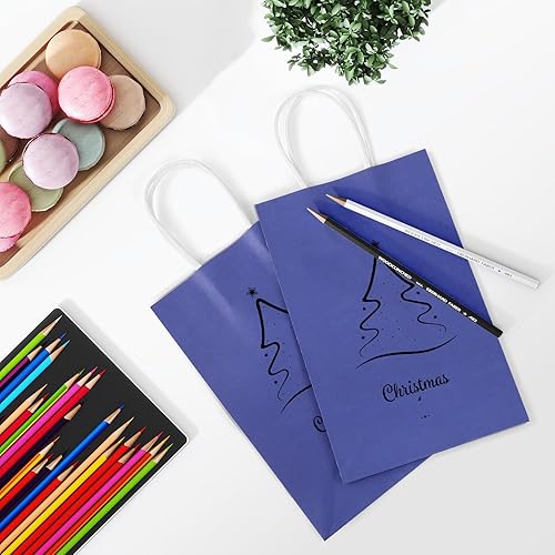 Miniatura 24 de REMTAP Bolsas de papel de regalo de 8 x 4.5 x 10.5 pulgadas, 50 bolsas de papel kraft con asas, bolsa de regalo a granel para bodas, fiestas