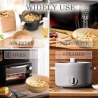 Vista 3 de 100 forros redondos de papel para freidora de aire de 8 pulgadas, grandes forros de papel pergamino desechables para cesta de freidora de aire, 5-7