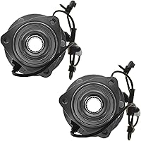 Vista 6 de TRQ Conjunto de rodamiento y cubo de rueda delantera de 2 piezas compatible con Chevrolet Trailblazer 02-09, Trailblazer EXT 02-06, GMC Envoy 02-09