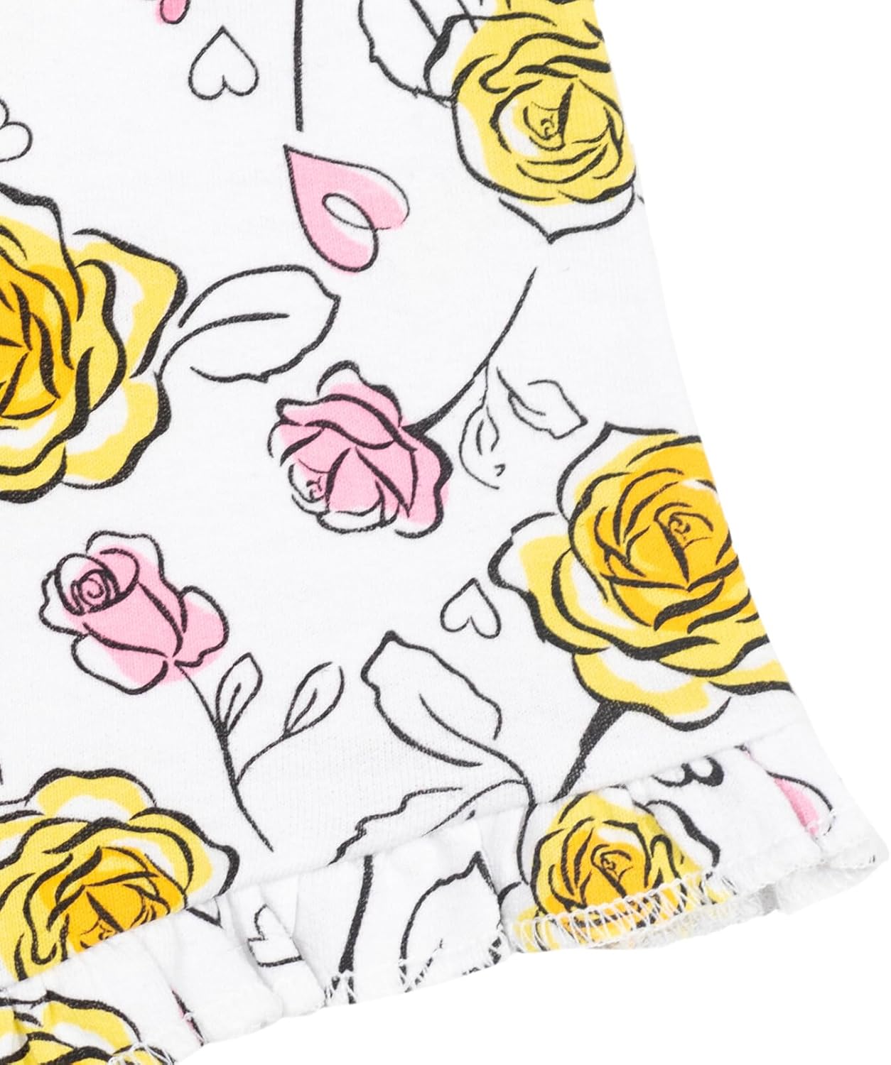 Disney Frozen Moana Princess Tiana Floral Peplum T-Shirt and French Terry Shorts Outfit Set Toddler to Big Kid - Image 5