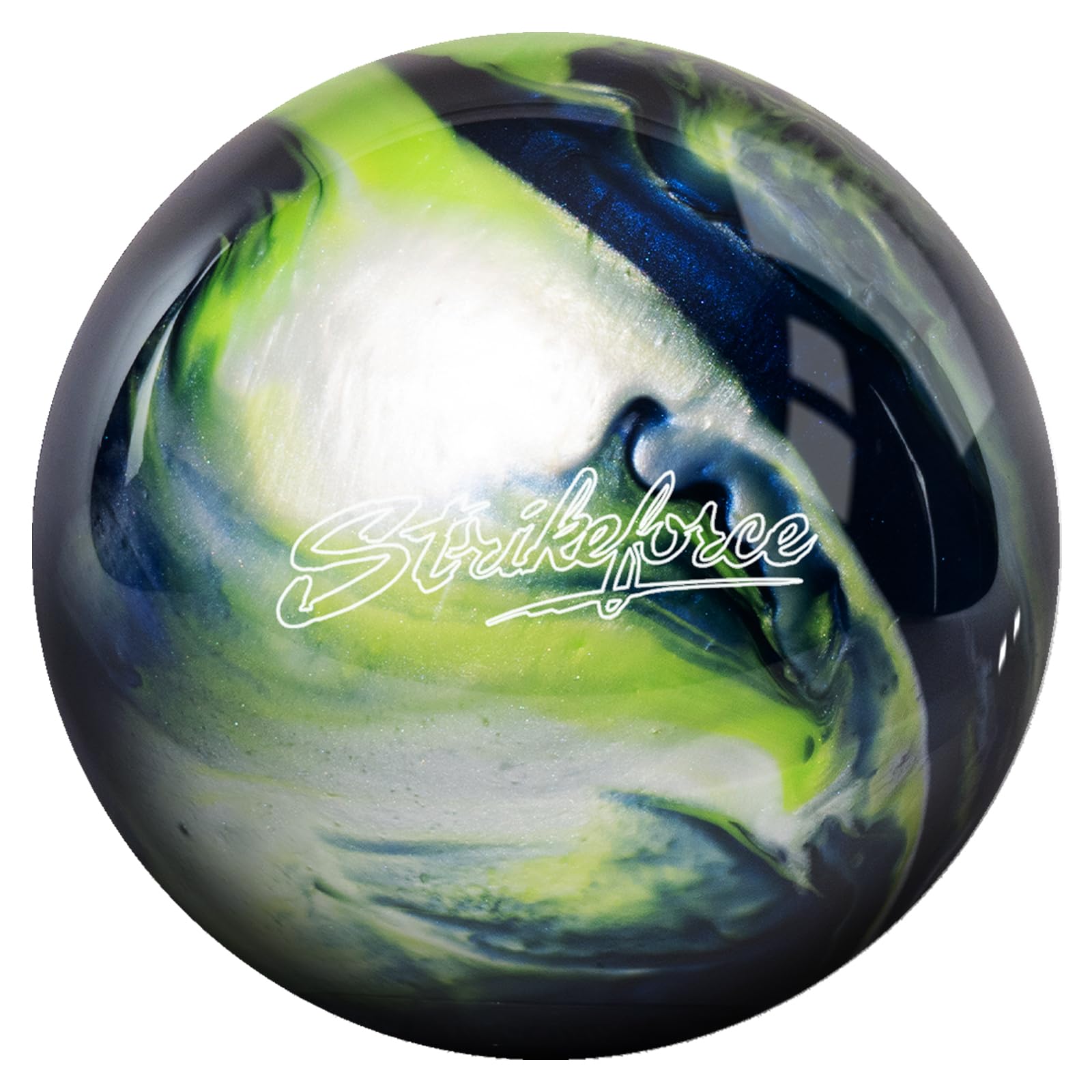 KR Strikeforce Polyester Undrilled Bowling Ball Blue/Green/Silver 15lb