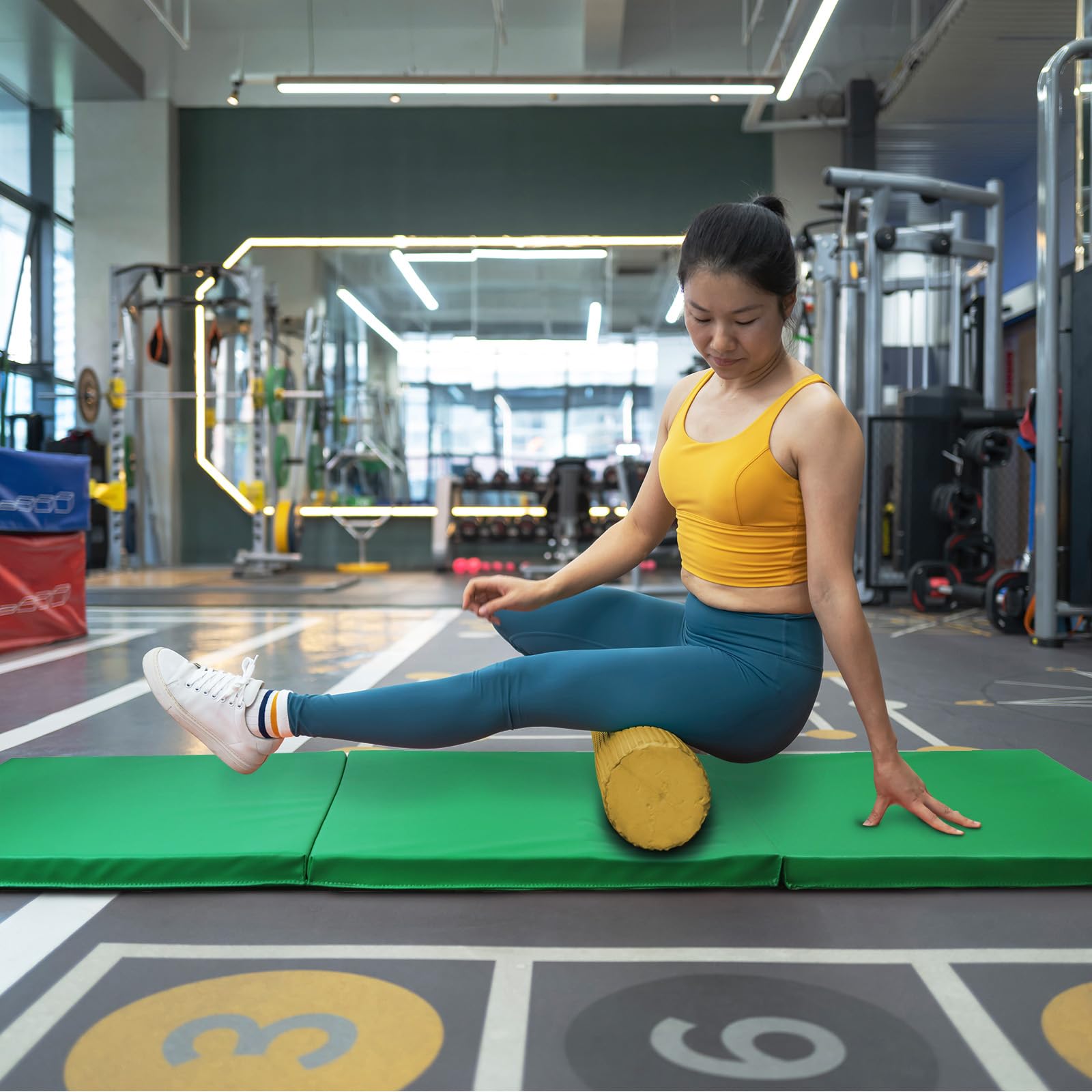 ALPIDEX Esterilla de gimnasia 180 x 60 x 3,2 cm plegable suelo deportiva hogar