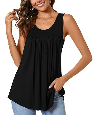 CATHY Womens 2026 Summer Sleeveless Tank Vest Casual Ruffle Tunic Top Loose Comfy Blouse Tshirts
