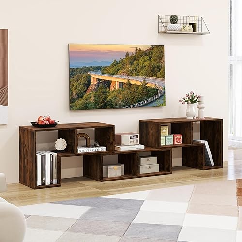 Miniatura 6 de Giantex Soporte de TV de combinación libre para dormitorio, centro de entretenimiento para TV de 50, 55, 60, 65 pulgadas, mesa consola multimedia de