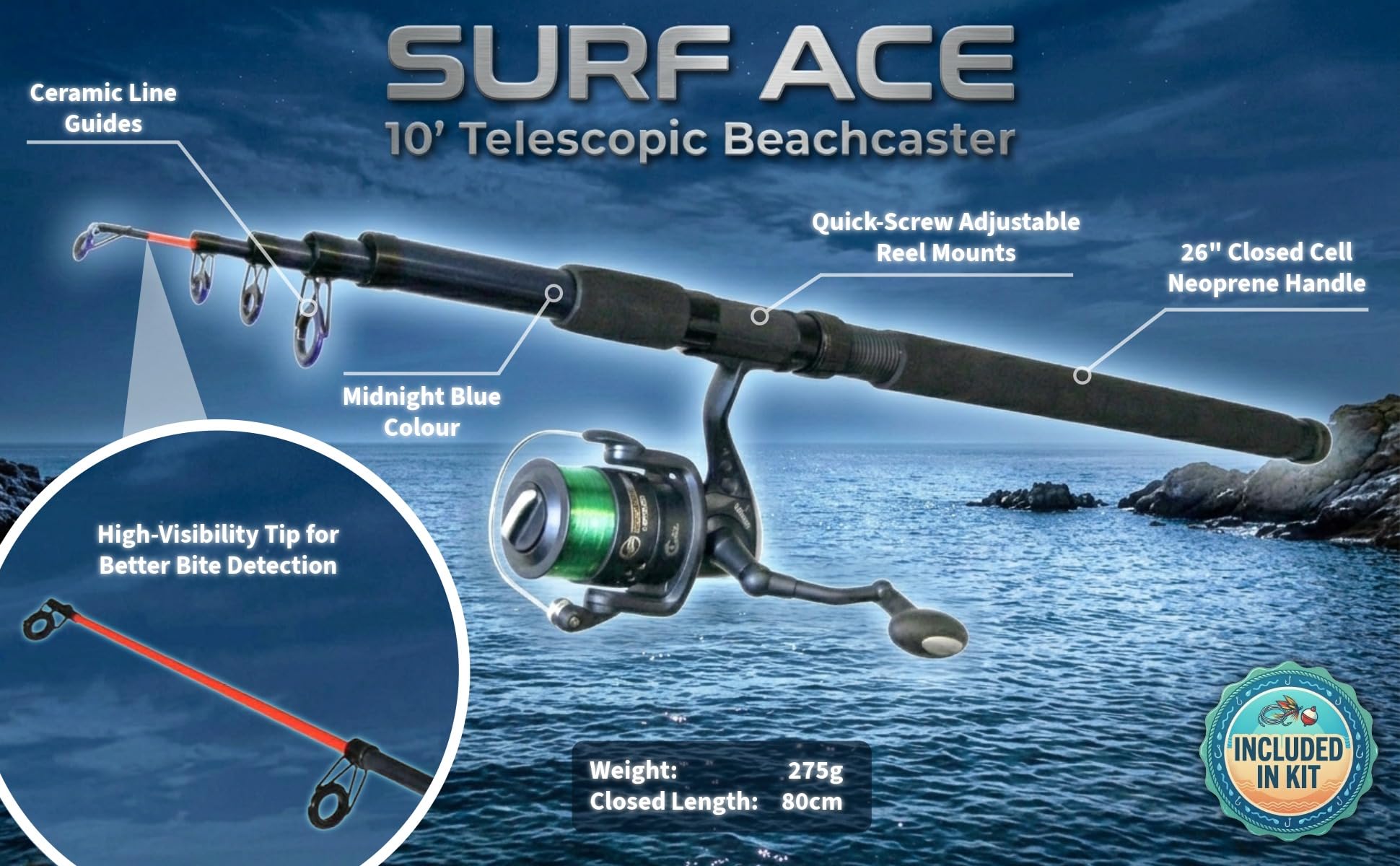 Roddarch Travel Sea Fishing Kit: 10 ft Telescopic Surf Ace Rod, HP60S Reel, Folding Landing Net and Comprehensive Sea Tackle : Amazon.co.uk: Sports & Outdoors Roddarch Travel Sea Fishing Kit: 10 ft Telescopic Surf Ace Rod, HP60S Reel, Folding Landing Net and Comprehensive Sea Tackle : Amazon.co.uk: Sports & Outdoors