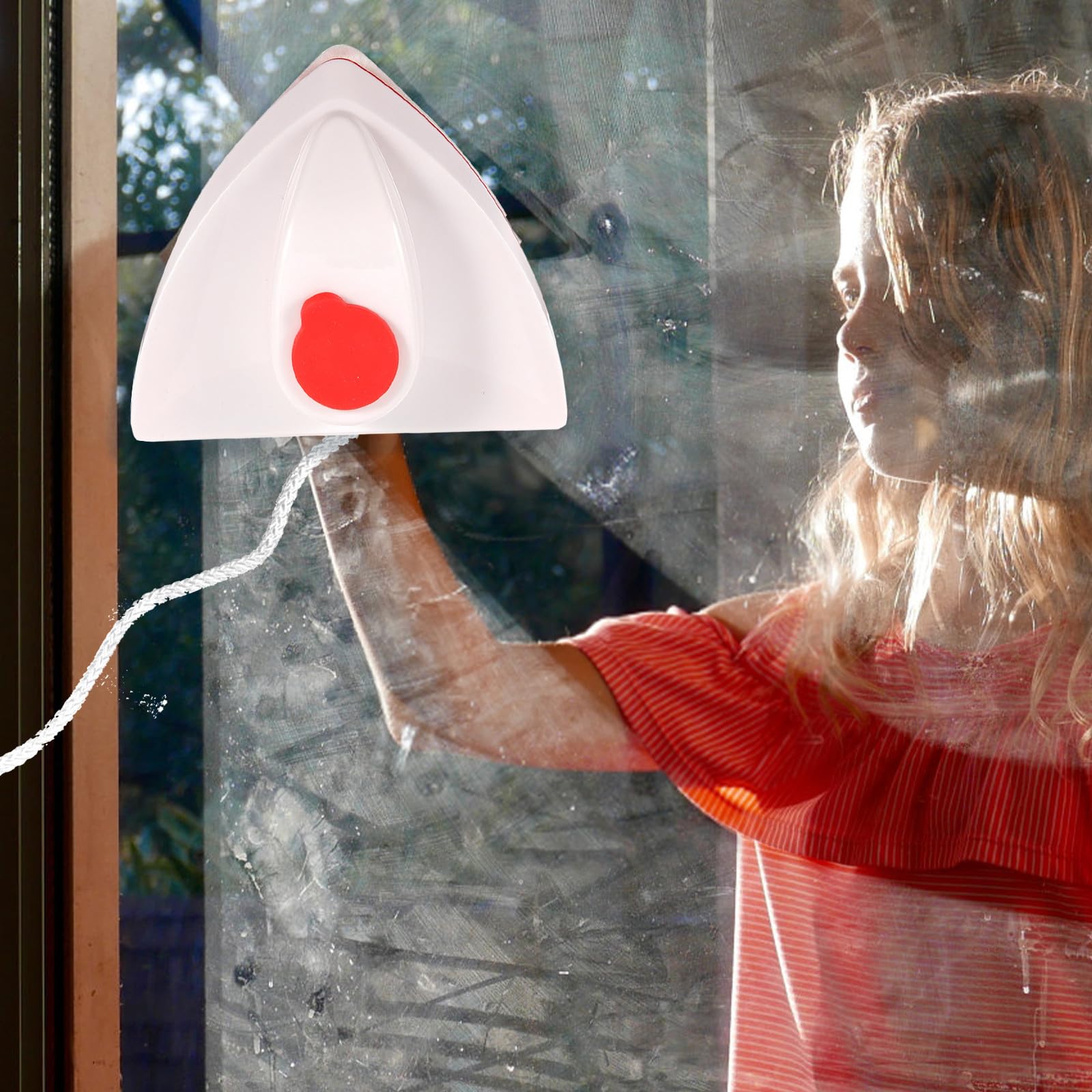 Limpiacristales Material Abs Magnético de Doble Cara Diseño Triangular Práctico y Potente Imán para Ventanas de Dormitorio y Mamparas de Ducha para Uso Hogar