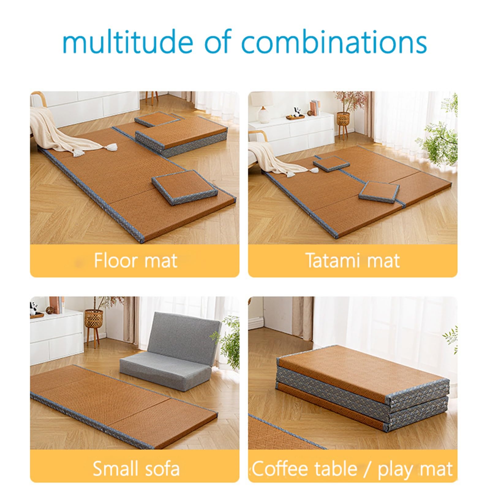 Colchón de futón japonés para suelo, plegable, enrollable, para dormitorios pequeños, parejas y noches de cine familiares, cómoda cama tatami para uso doméstico