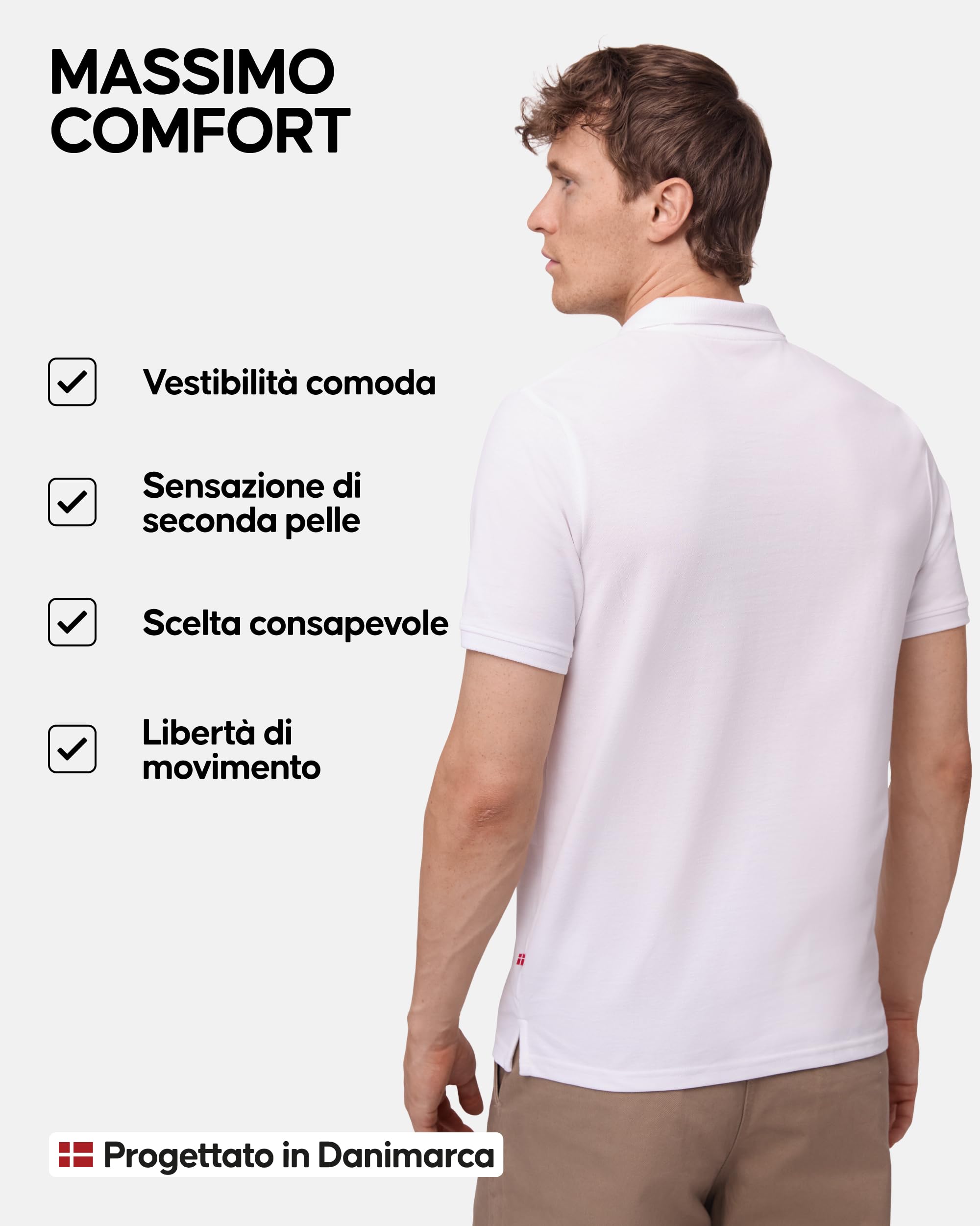 DANISH ENDURANCE Maglietta Polo Uomo Manica Corta in Cotone Biologico Premium, Polo T-Shirt Uomo, 1 o 2 Paia