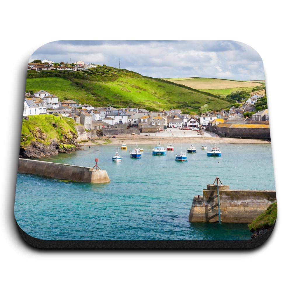 Destination Vinyl Ltd Multicolor 1 X Square Mdf Fridge Magnet - Port Isaac Cornwall England Uk 46159