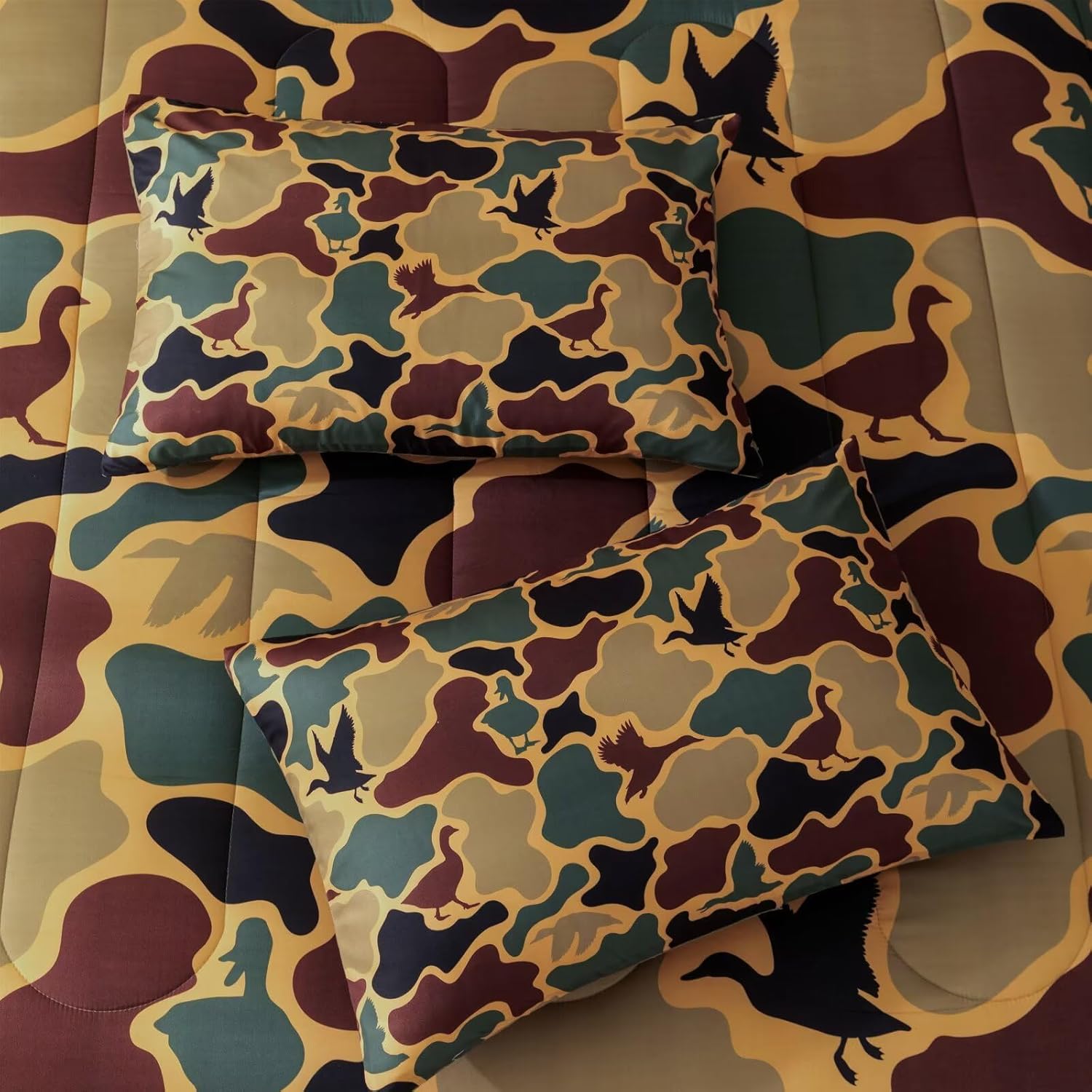 Duck Camo Bedding Set for Boys Queen Size,Old School Camo Comforter Set,Duck Hunting Bed Sets,Teens Kids Camouflage Room Decor - Image 8