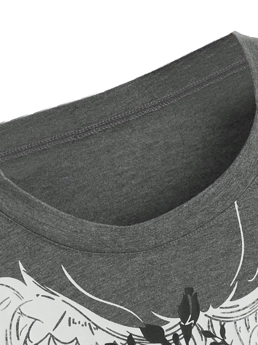 Goth Shirt Gothic Shirt Fake Two-Piece Alternative Clothing Goth Long Sleeve Top Grunge Clothes: Large Grey02