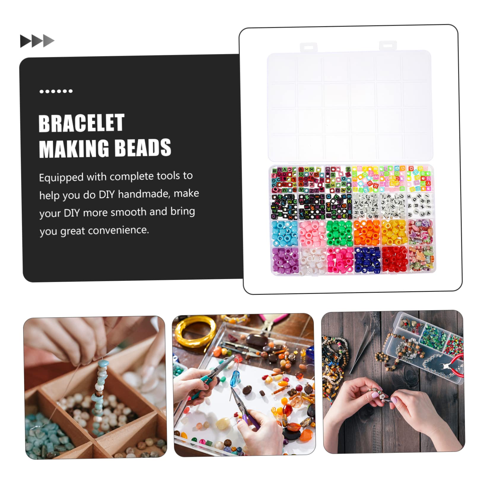 SHINEOFI Cuentas De Joyería Letras Para Hacer Pulseras Collar y Trenzas Resistente y Duradera