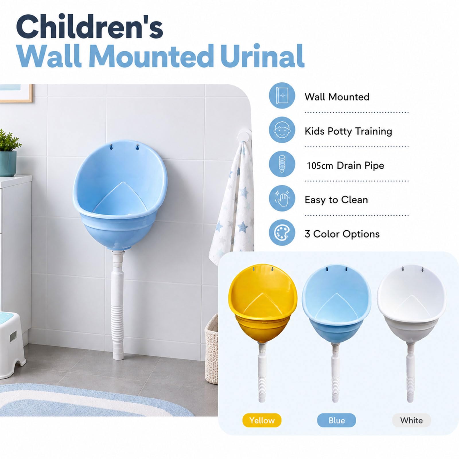 Urinoir de Pratique de Toilette à Domicile avec Structure, Blue