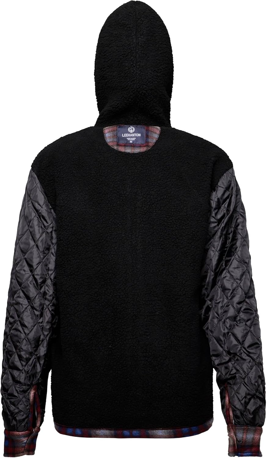 LeeHanTon Hoodies for Men Winter Warm Heavyweight Sherpa Lined Fleece Zip Up Hoody Jacket - Image 4