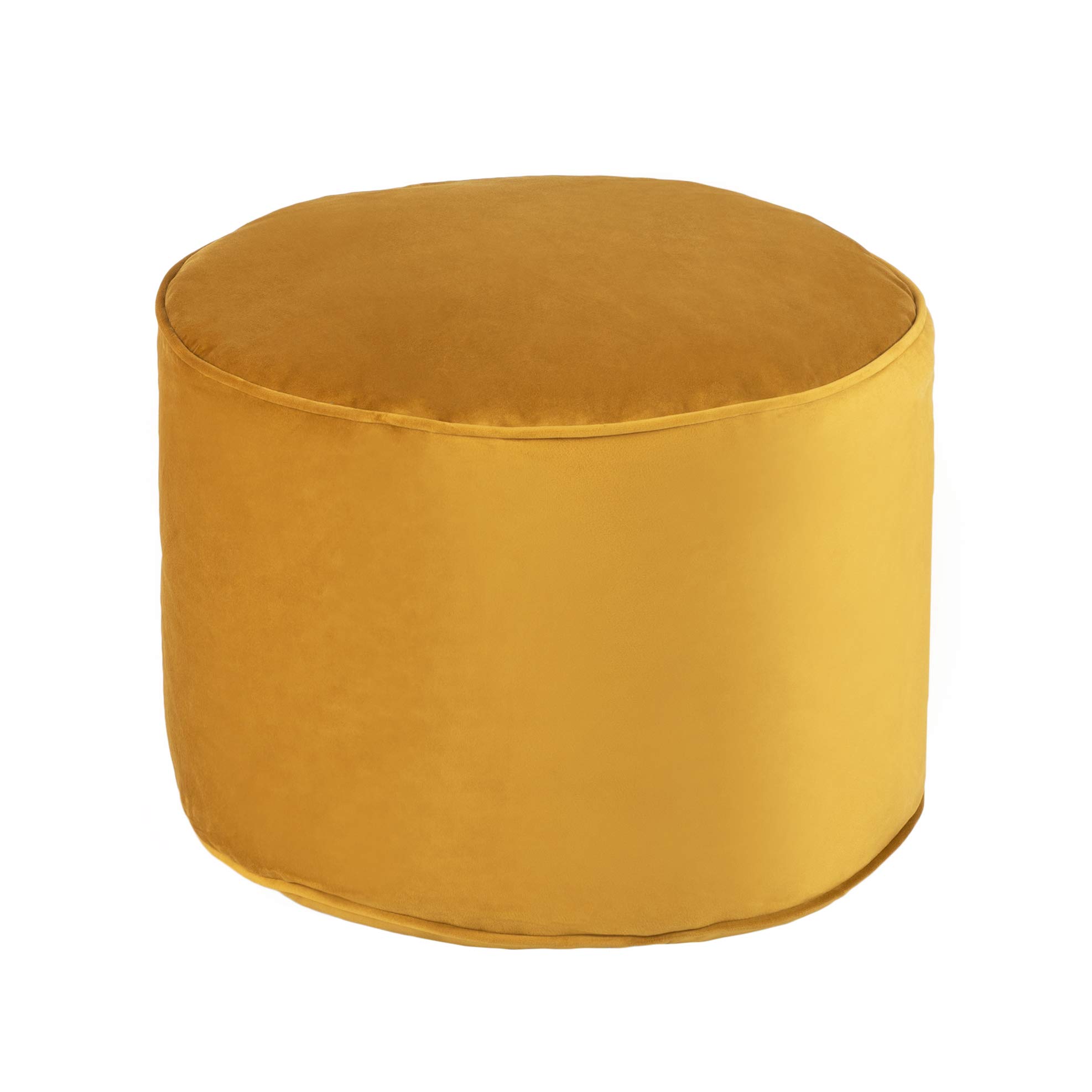 Loft 25 Pouf a Rotondo in Velluto | Pouf Poggiapiedi Imbottito per Soggiorno e Interni | Pouf a Sacco per la Casa | Design Ergonomico per Sostegno del Corpo | Resistente e Confortevole (Tumeric)