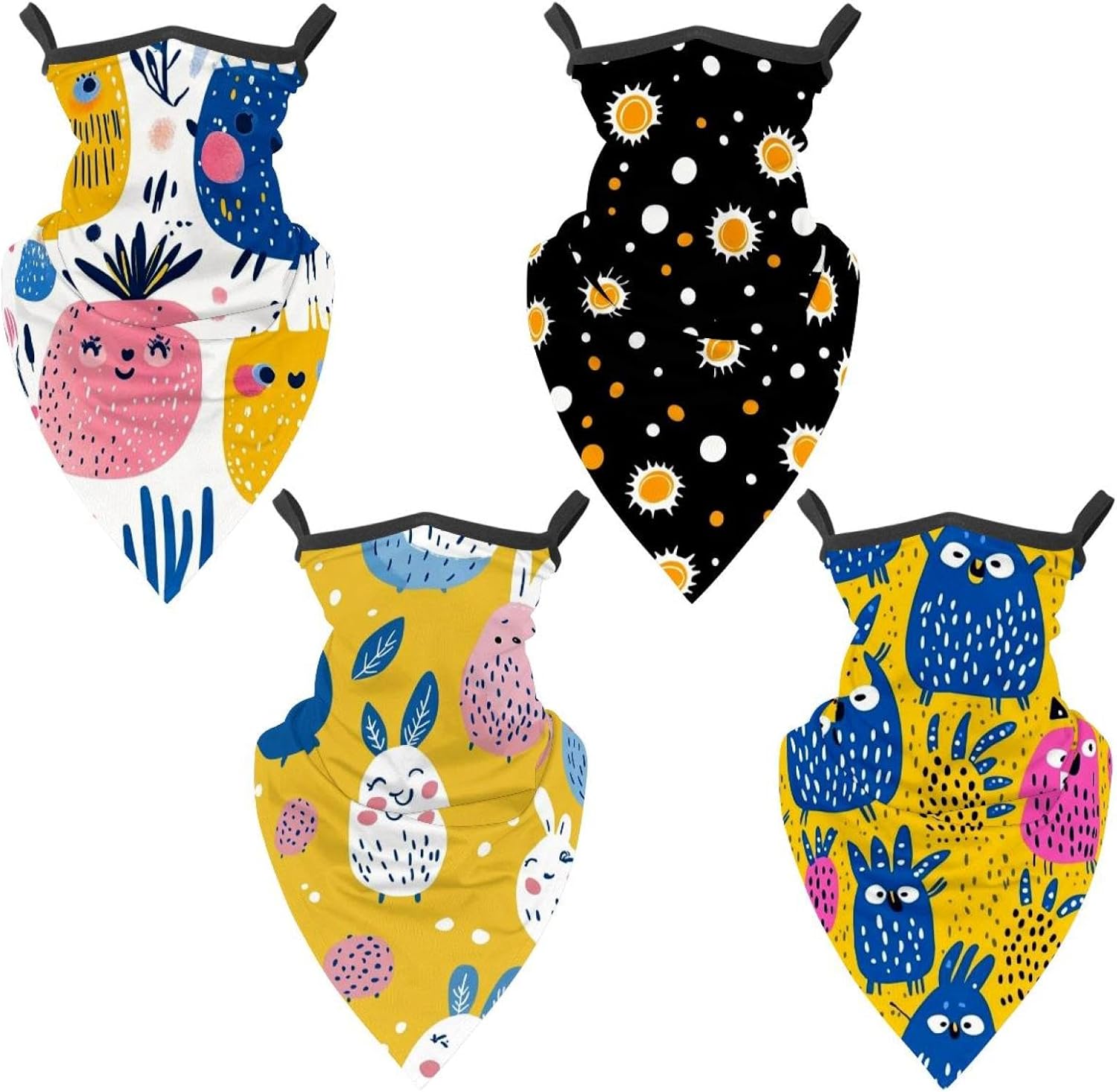 4 Pieces Gingerbread house cinnamon sock Neck Gaiter Bandana Face Mask, Sun Cooling Scarf Gator Cover Head for Men Women