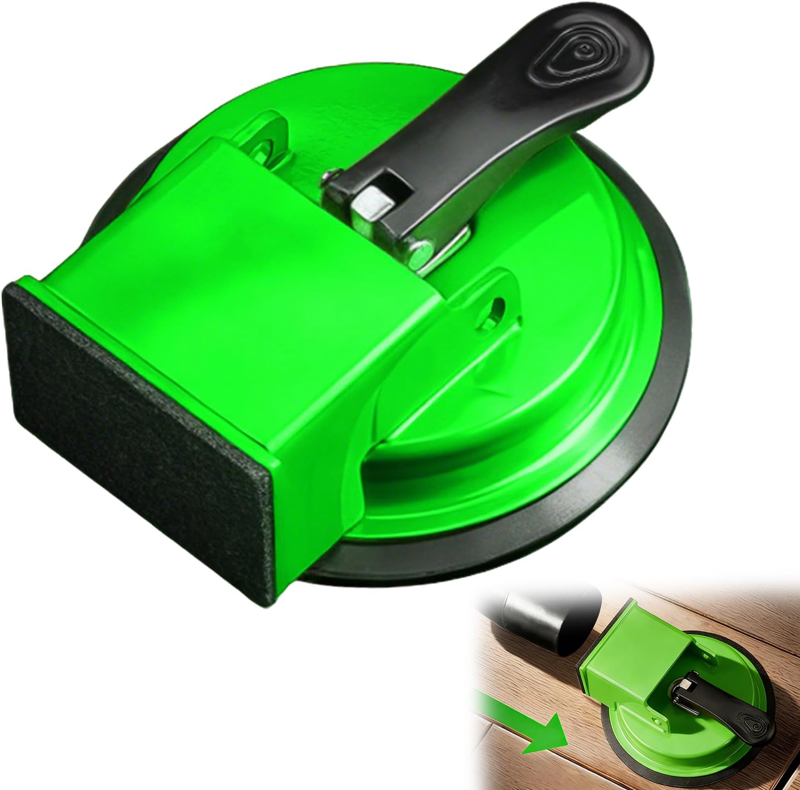 Laminate Floor Gaps Fixing Tool, Adjustable Suction Cups Gripper, Heavy Duty Laminate Flooring Tools, Plank Grabber Tool for Wood Tile Baseboard Paver Construction Bathroom Kitchen Living (Green)