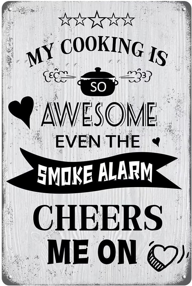 SMAZDFXX Kitchen Signs Wall Decor My Cooking Is Awesome Metal Tin Sign Funny Kitchen Quote Home Decor Sign Bar Office Home Art Kitchen Decor Accessories Poster 8"x12"