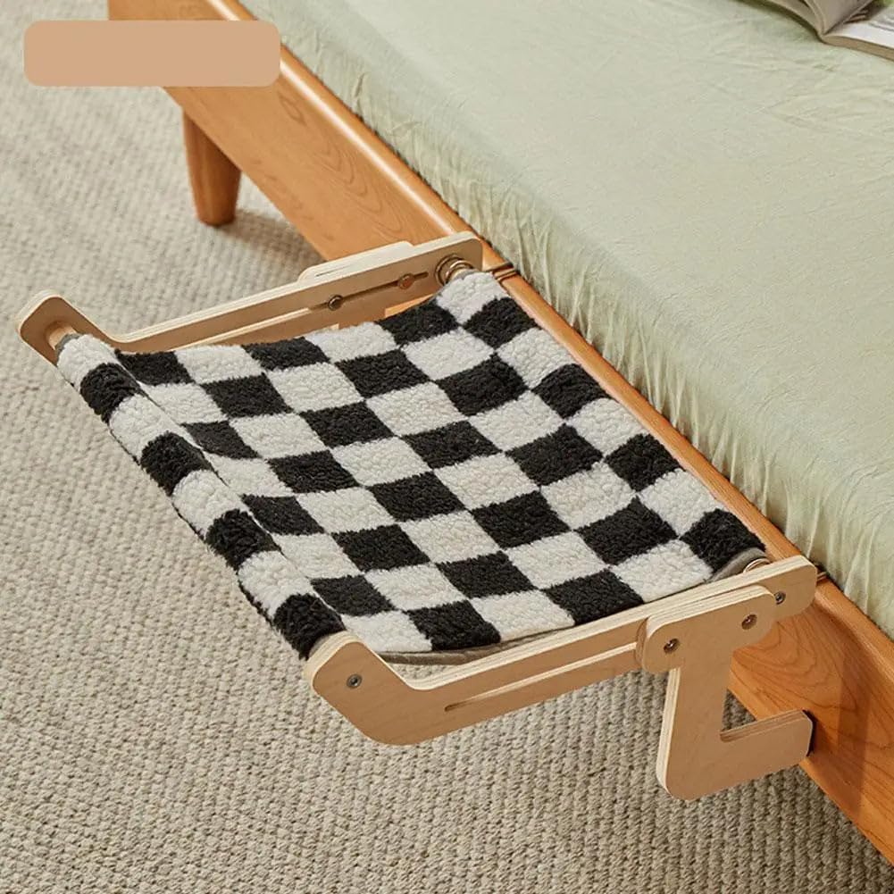 Hanging Cat Bed | Premium Fabric | Strong Support | Ideal for Windows (Black and White, Medium)