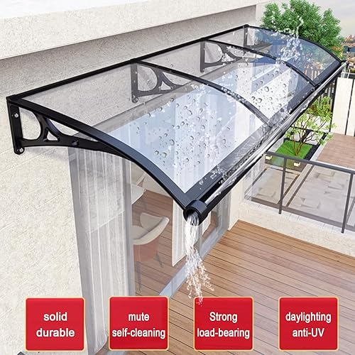 Miniatura 2 de Cubierta de policarbonato transparente, cubierta de refugio de lluvia para ventana, toldo de ventana de puerta, toldo de jardín, toldo silencioso de