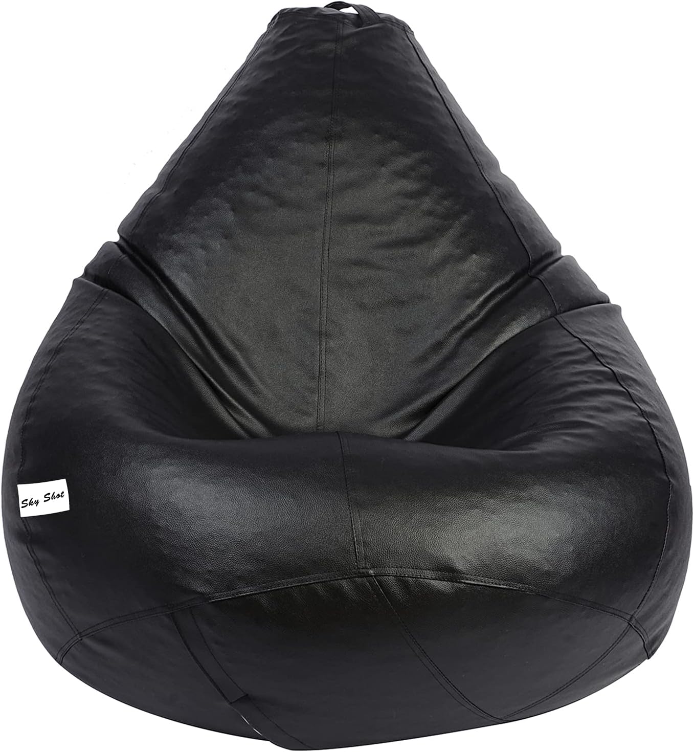 Skyshot Classic Teardrop Shape Bean Bag Cover Without Beans (XL, Black)