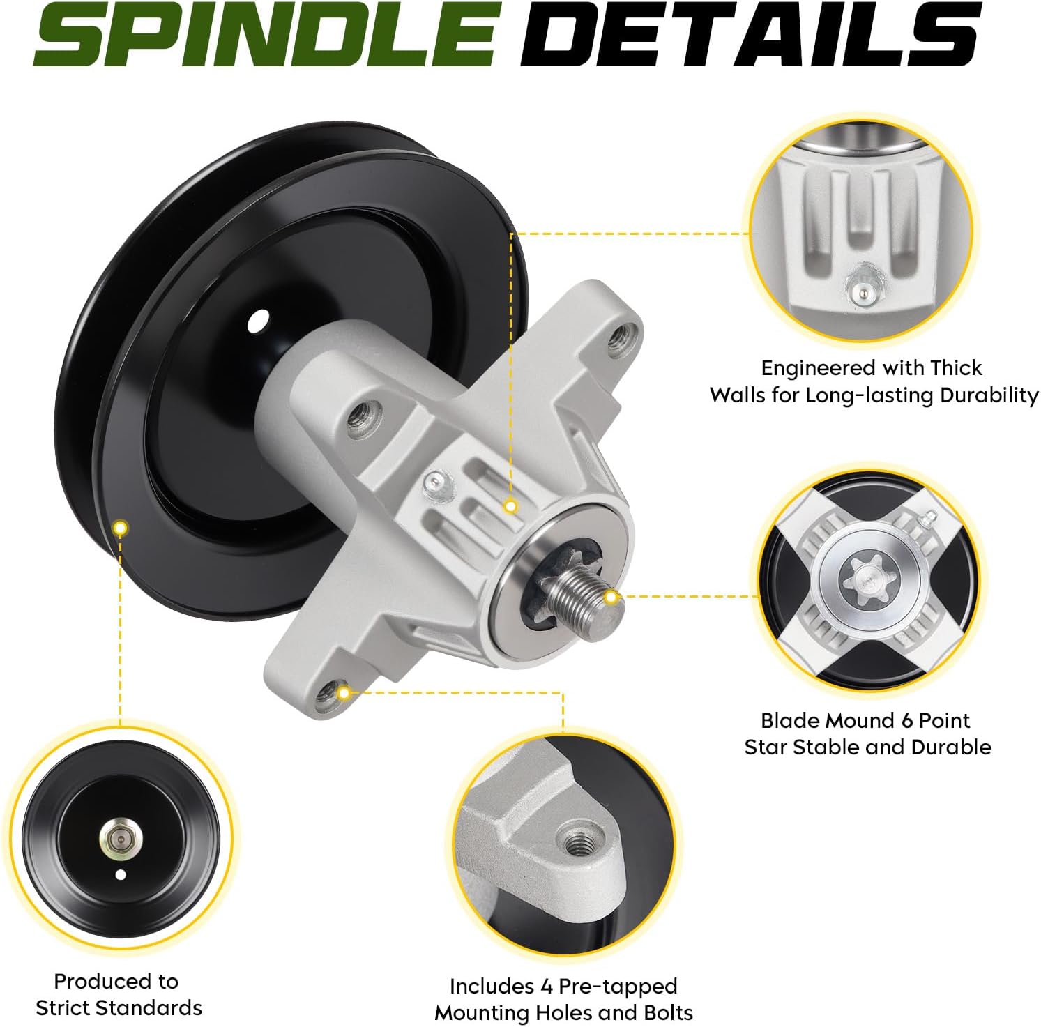42'' Deck Rebuild Kit for Huskee LT542H with 2 Spindles 618-04456 918-04456 918-04456 918-04461, 2 Idlers 753-08171 956-04129, 2 Blades 742-0616, 1 Belt 754-04060