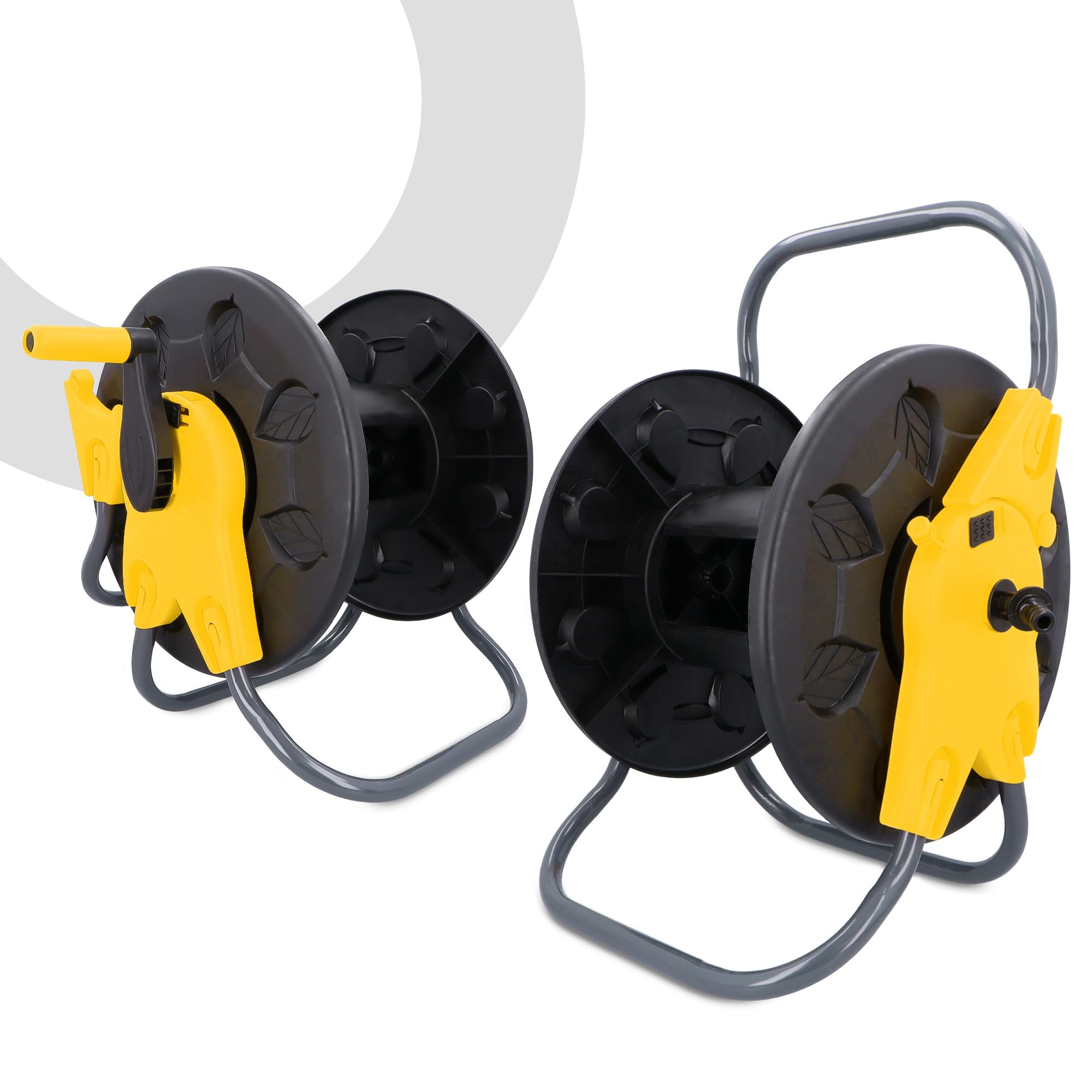 Carrete Carro Portamanguera Enrollador 60 m 1/2" Soporte Para Jardín Tambor Para Manguera Sistema Anti-Enredos Guía Estable Para Uso Exterior Riego No Enredado