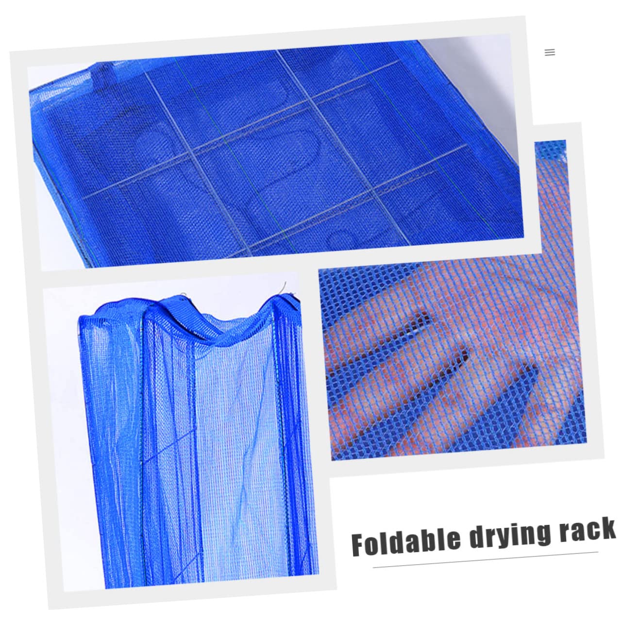Alipis Filet Trois Couches Pliables Bleu en Nylon 2pcs Suspendu de Séchage Séchage Rapide et Robuste pour Plantes et Aliments en Intérieur et Extérieur
