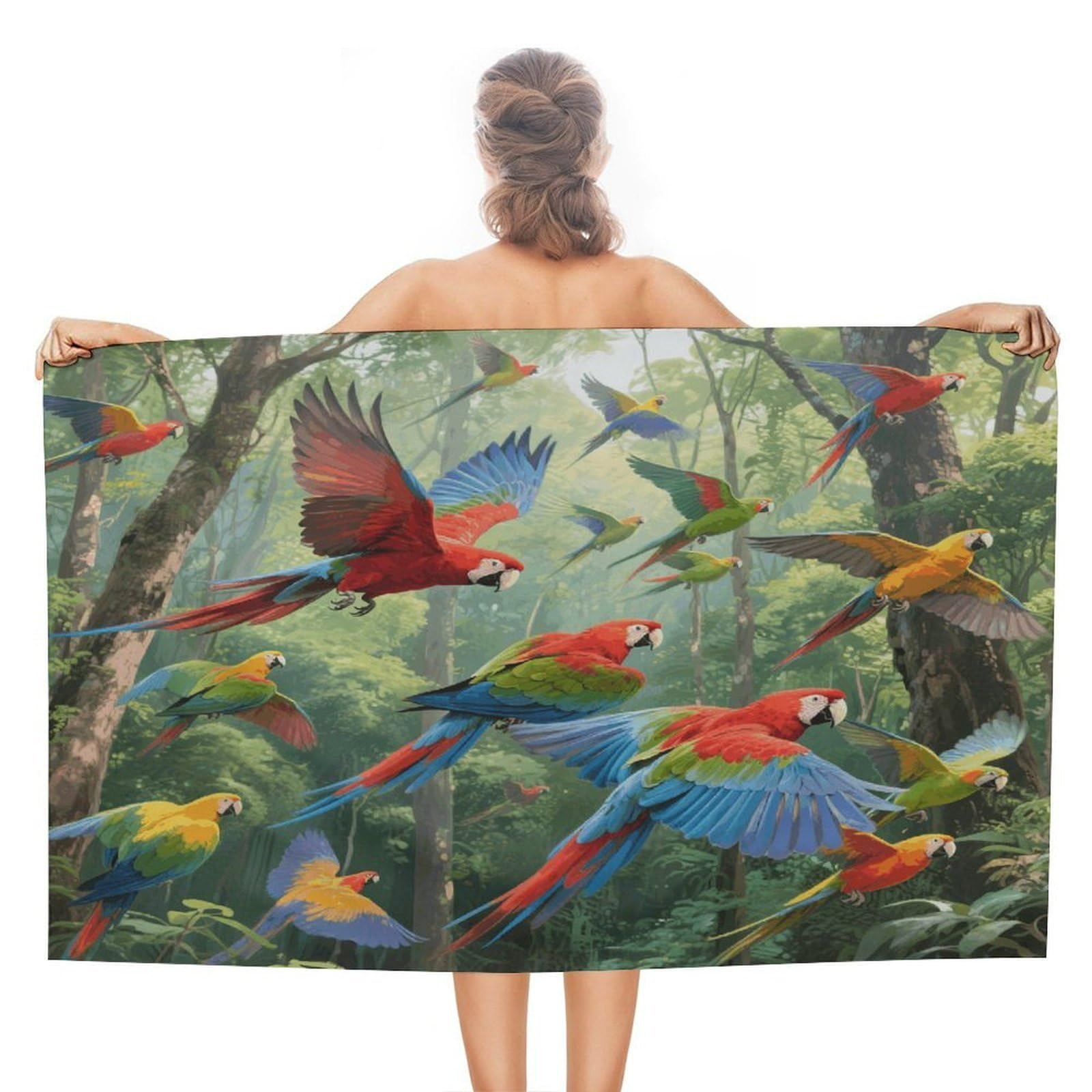 VstaDank Parrots Beach Towel 51x31 Inch Oversized Soft Bath Towel Luxury Plush Thick Hotel Swim Pool Towels Super Quick Dry Travel Towels for Camping Gym Sports Yoga