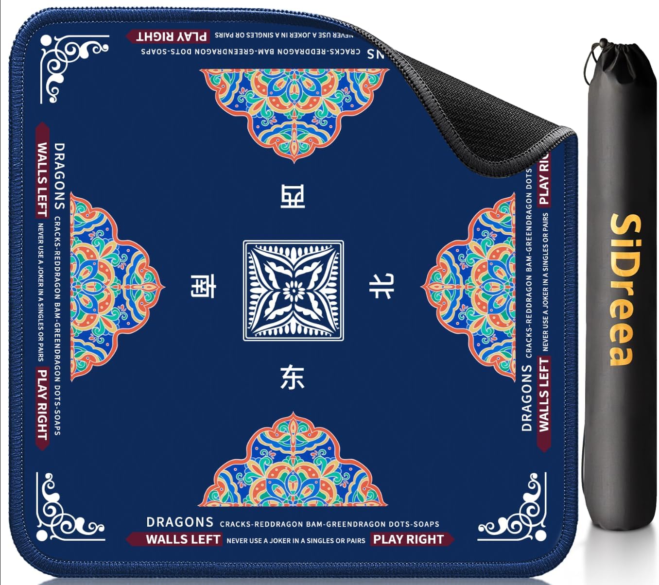 Mahjong Mat, 32.4×32.4 Inch Noise Reduction Anti-Slip Mahjong Mat for Table, Mahjong Table Mat for Poker, Card, Board Games Table Mat, Tile Games, Dominoes