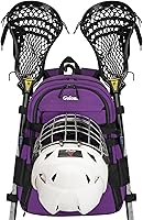 Vista 9 de Goloni Lacrosse - Mochila para equipo con dos palos y compartimento separado para tacos y bolsa de hockey sobre césped