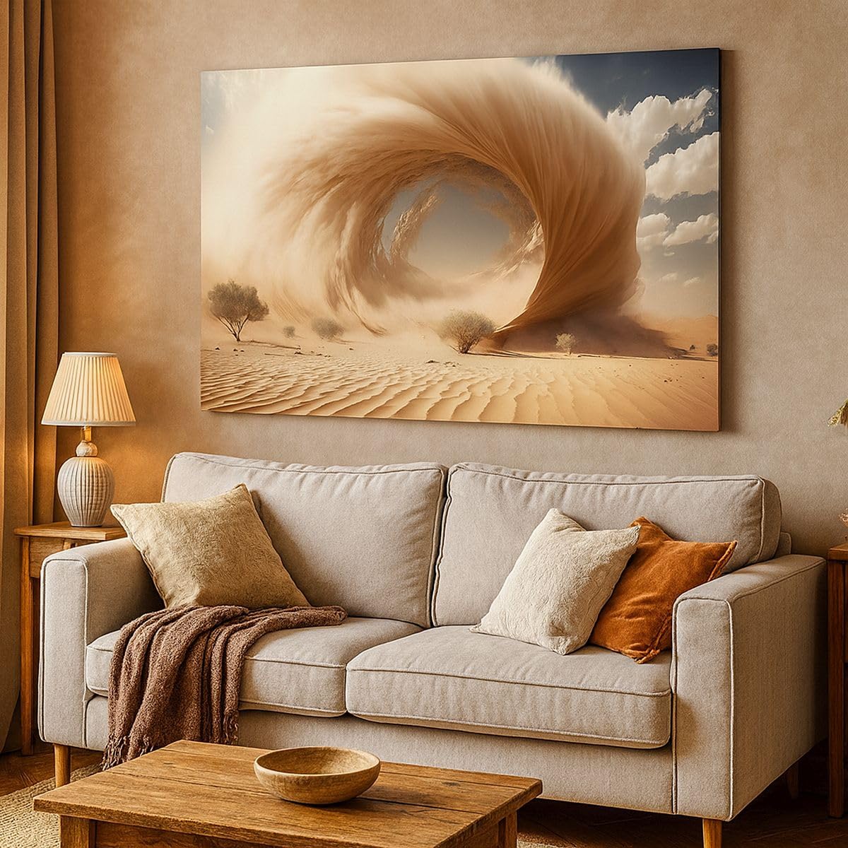 ARTTOR Bilder auf Leinwand 120x80cm Wandbild Landschaften - 5710 | Sand Wüste UND Groß XXL Wanddekoration Wohnzimmer Schlafzimmer Küche Wanddeko Wand Kunstdruck Wandkunst Wall Decor ARTTOR