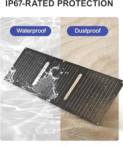 Miniatura 5 de Panel solar portátil de 21 W, cargador de panel solar plegable (5 V3 A), impermeable IP67 para camping, senderismo, mochileros, cargador de teléfono
