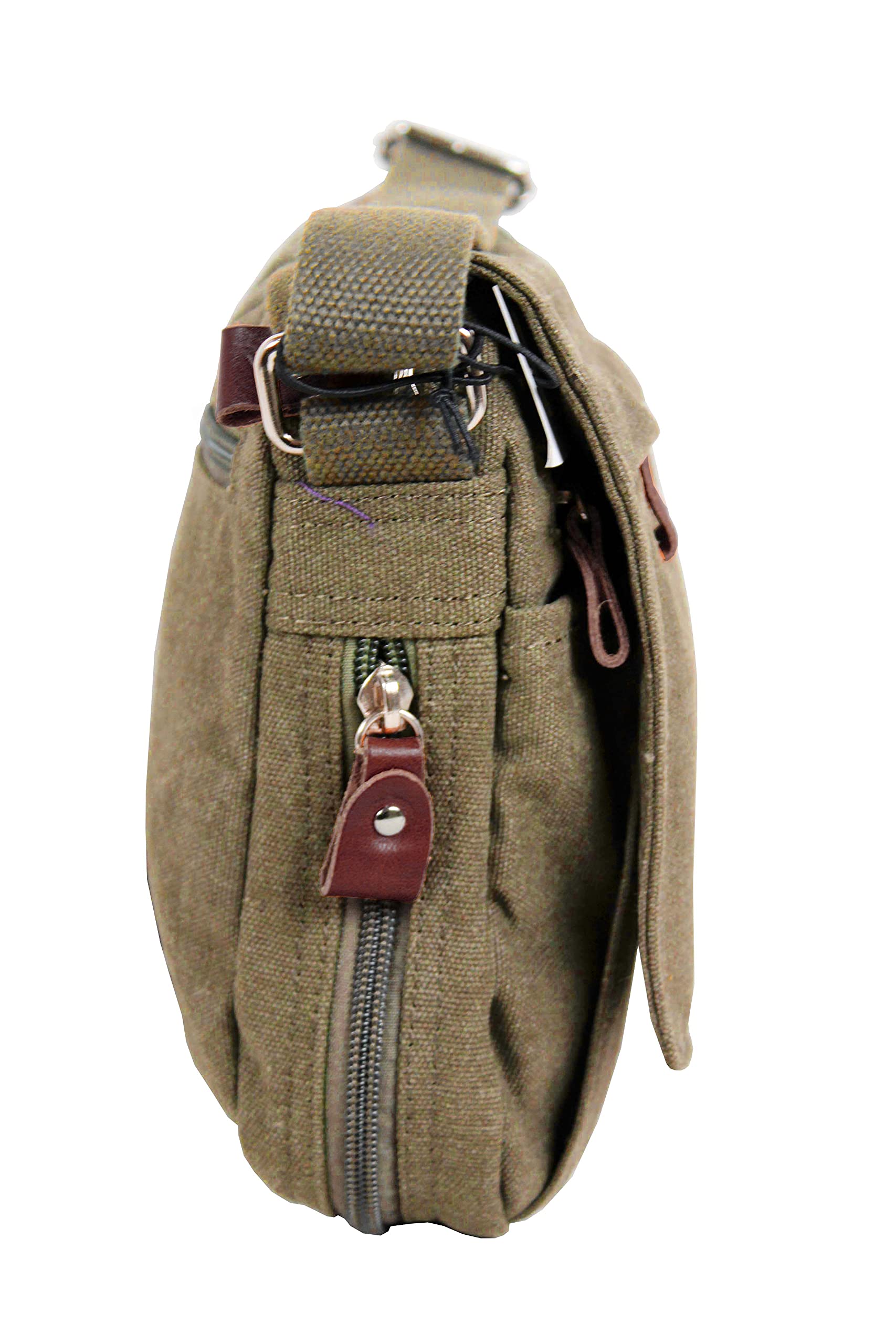 KTANA Petit sac besace sac bandoulière unisexe toile garni cuir réf 6514 (6 couleurs disponible) (sable)