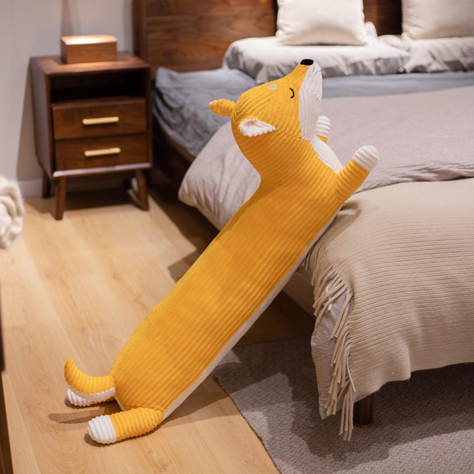 Dachshund Plush Toy, Cuddly Sausage Dog Stuffed Animal, Dachshund Long Plush Pillow, Life-like Stuffed Throw Cushion, Soft Dog Sleeping Pillow for Lounging Napping Sofa Cushion Decor (Yellow,120cm)