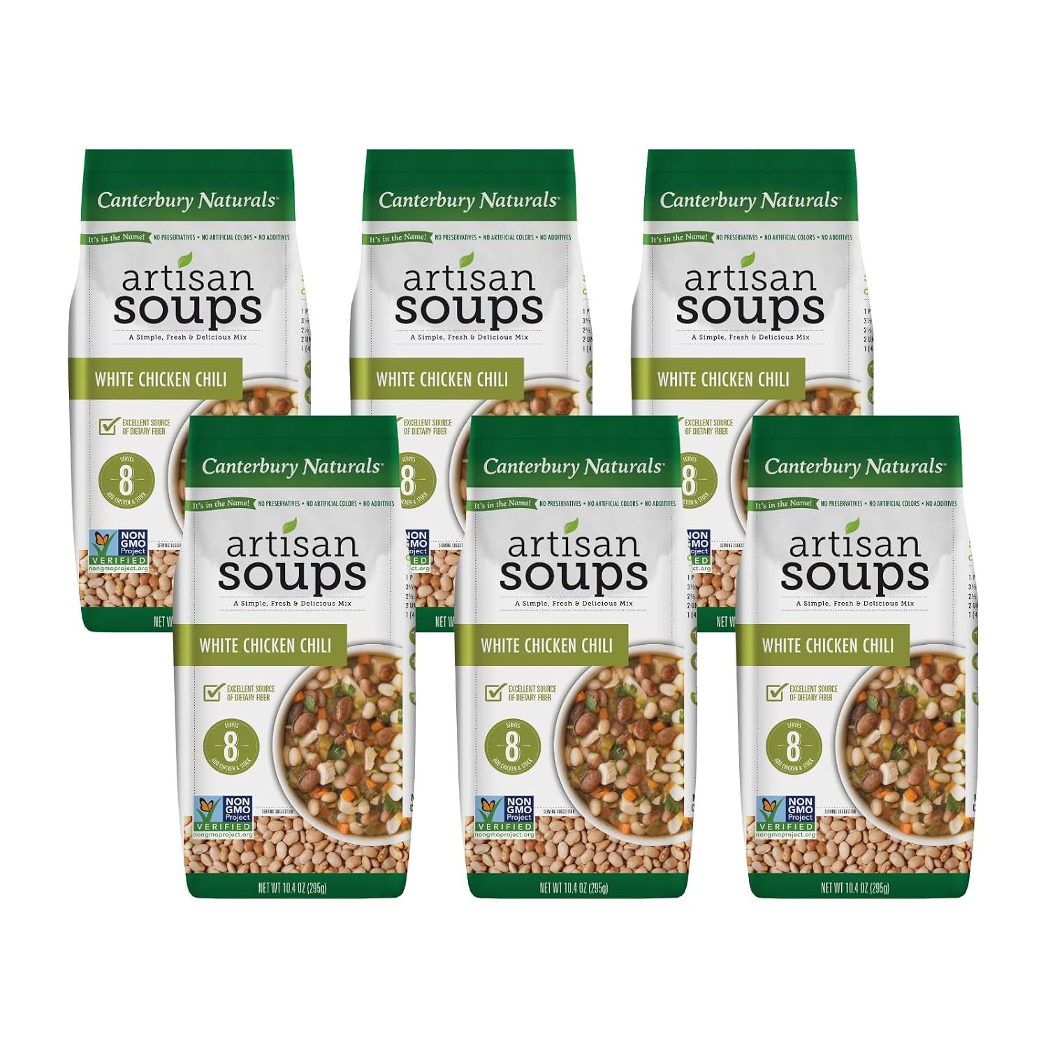 Canterbury Naturals Artisan Soup Mix, White Chicken Chili, Non-GMO, Makes 8 Servings (10.4 Ounce (Pack of 6)