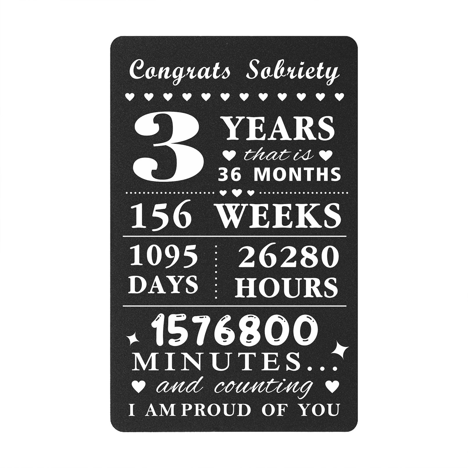 3 Year Sobriety Card for Women Men, 3 Year Sober Gifts, Three Years AA NA Recovery Anniversary Sober Token