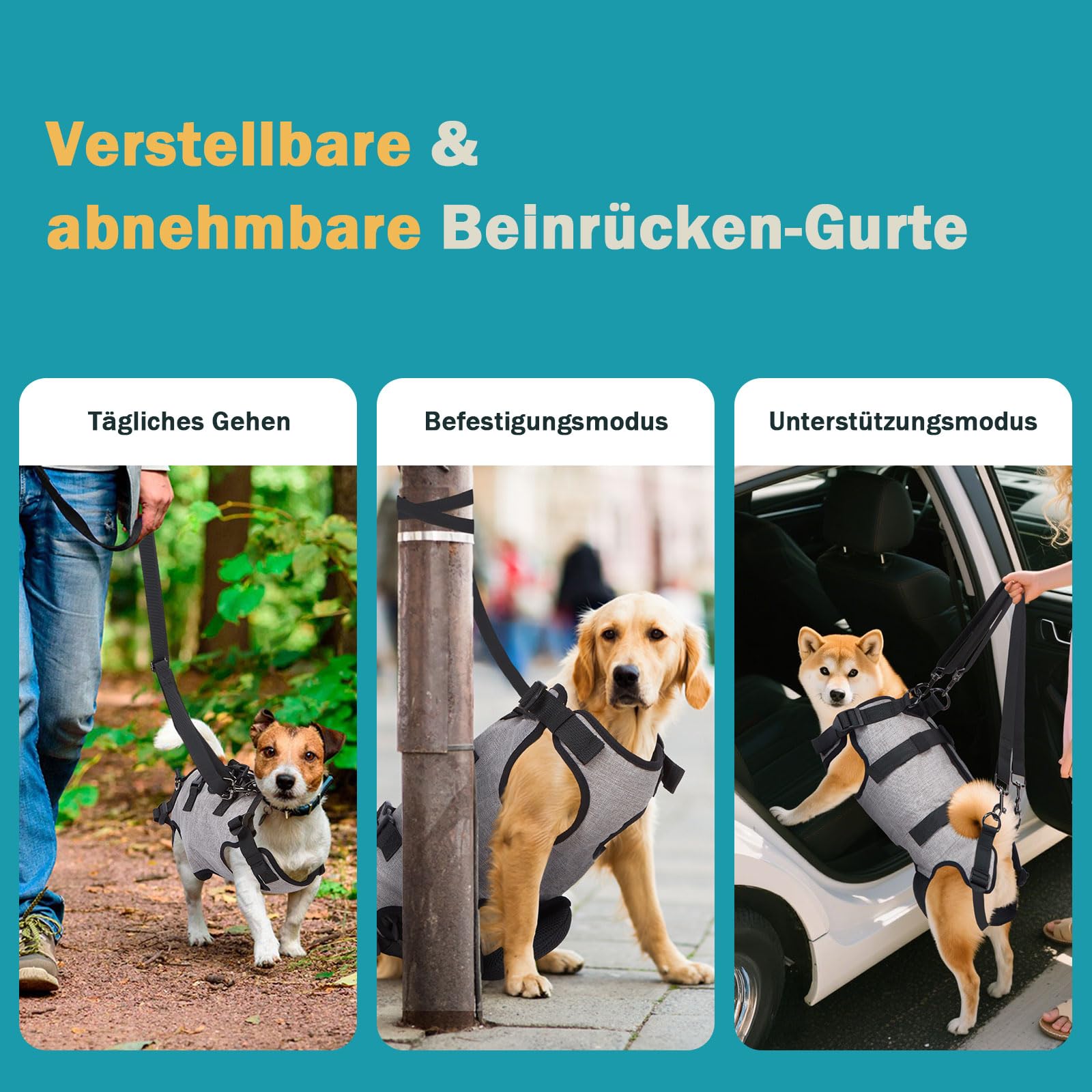 Ownpets Tragehilfe Geschirr, Hebegeschirr für kleine Hunde, Tragtuch für Haustier, Ganzkörpergeschirr, Hunde Tragetasche mit Schultergurt, Weich, Wasserdicht, Einstellbar, M
