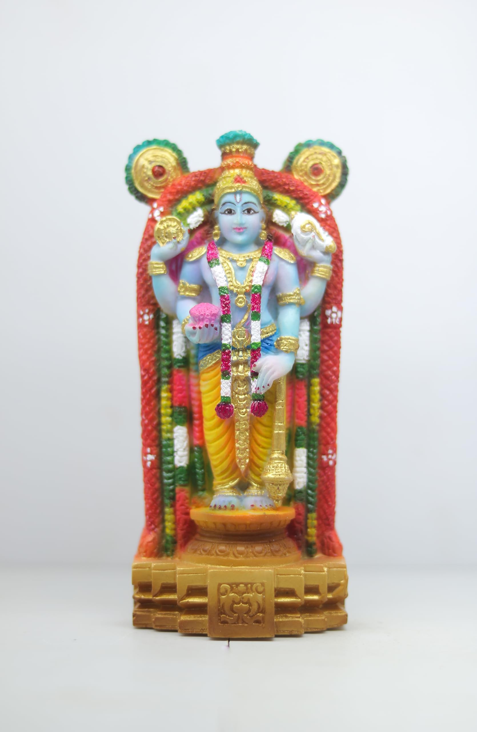 Guruvayurappan Idol Showpiece Guruvayoor Krishna Statue Decorative Figurine for Home Decor Craft Gifts for House Warming for Living Room Multicolour 14 x 3.5 x 6.5 cm