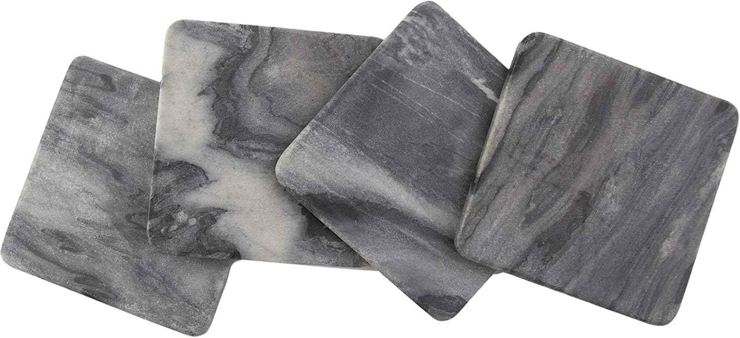 Best Quality 🔥 Thirstystone Square Marble Coasters, Black Free Shipping Offer Thirstystone Square Marble Coasters, Black