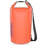 MARCHWAY Floating Waterproof Dry Bag Backpack 5L/10L/20L/30L/40L, Roll Top Sack Keeps Gear Dry for Kayaking, Rafting, Boating, Swimming, Camping, Hiking, Beach, Fishing (Orange, 5L)