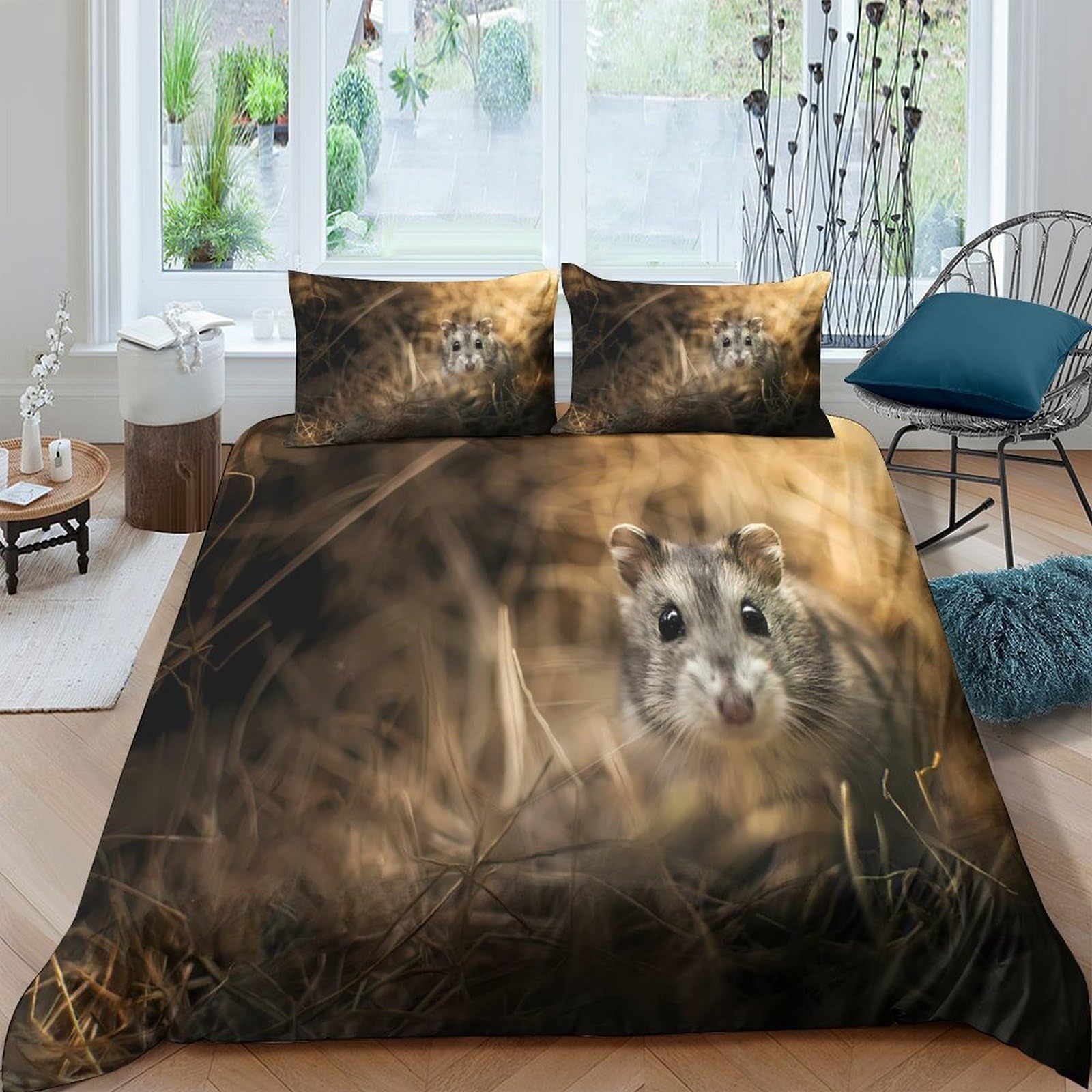 Ctjqhvkz Style-7 3D Printed Forest Animal Fitted Sheet Microfiber Soft Breathable Camouflage Hide Mattress Cover Bedroom Decor Single（135X200cm）