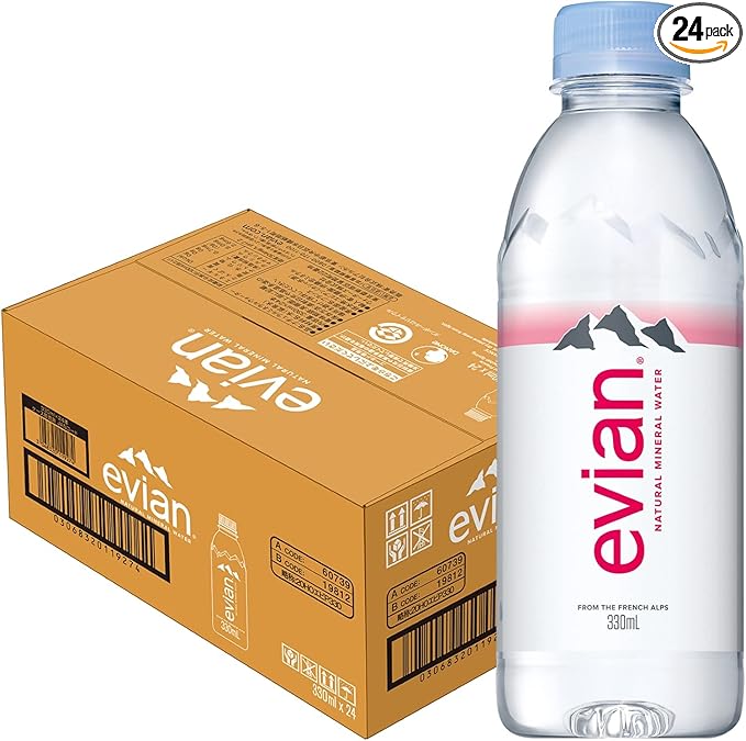 Evian(エビアン) 伊藤園 evian 硬水 ミネラルウォーター ペットボトル 330ml×24本 [正規輸入品]