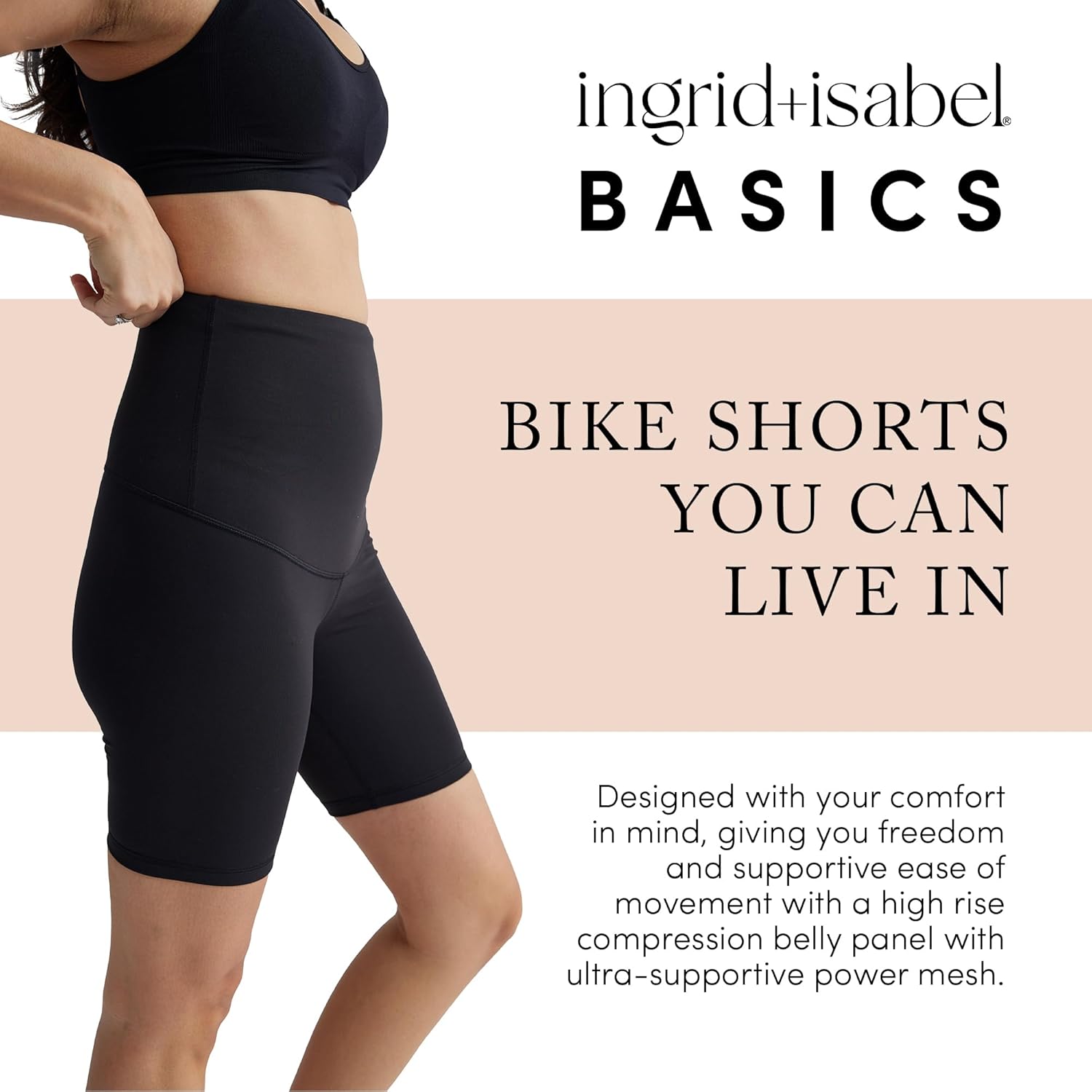 Ingrid & Isabel | Basics Postpartum Active Shorts | Tummy Control Shorts for Women - Image 5